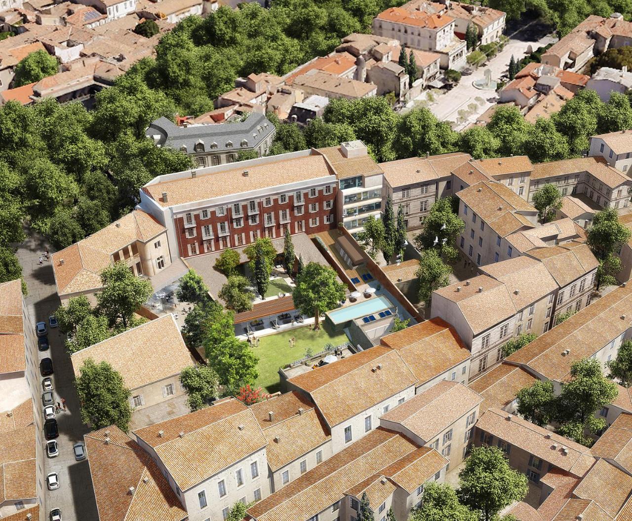 Maison Albar Hotels L'Imperator Nimes Exterior foto Aerial view of the town
